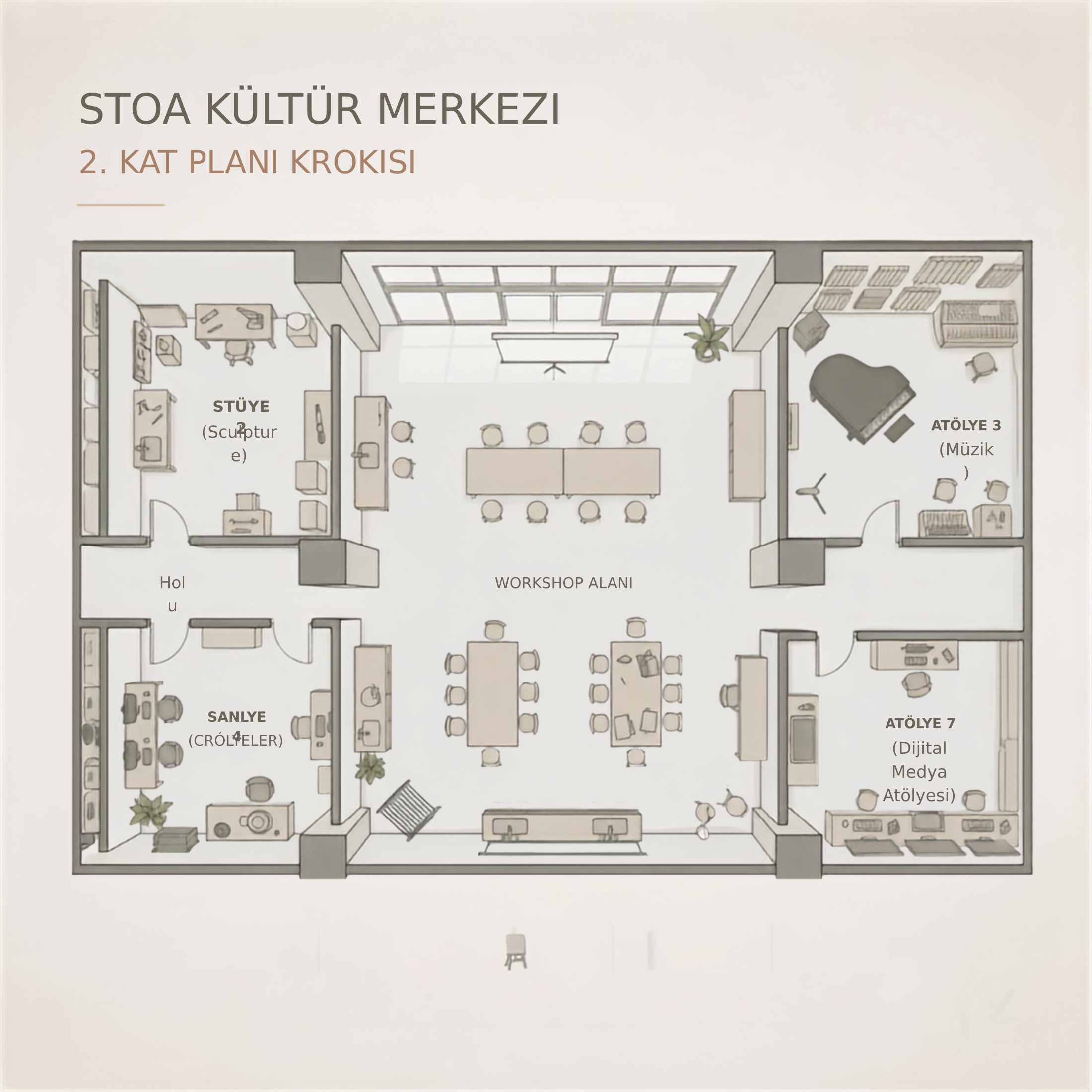 STOA 2. Kat mimari kat planı